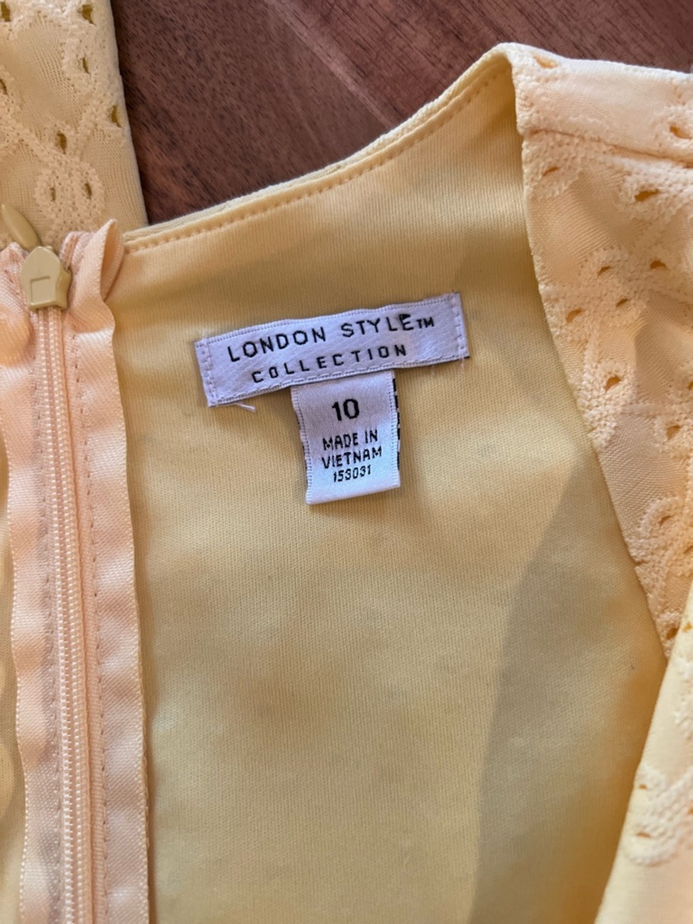London Times Sunny Yellow Eyelet Wrap Midi Dress - Picture 9 of 10